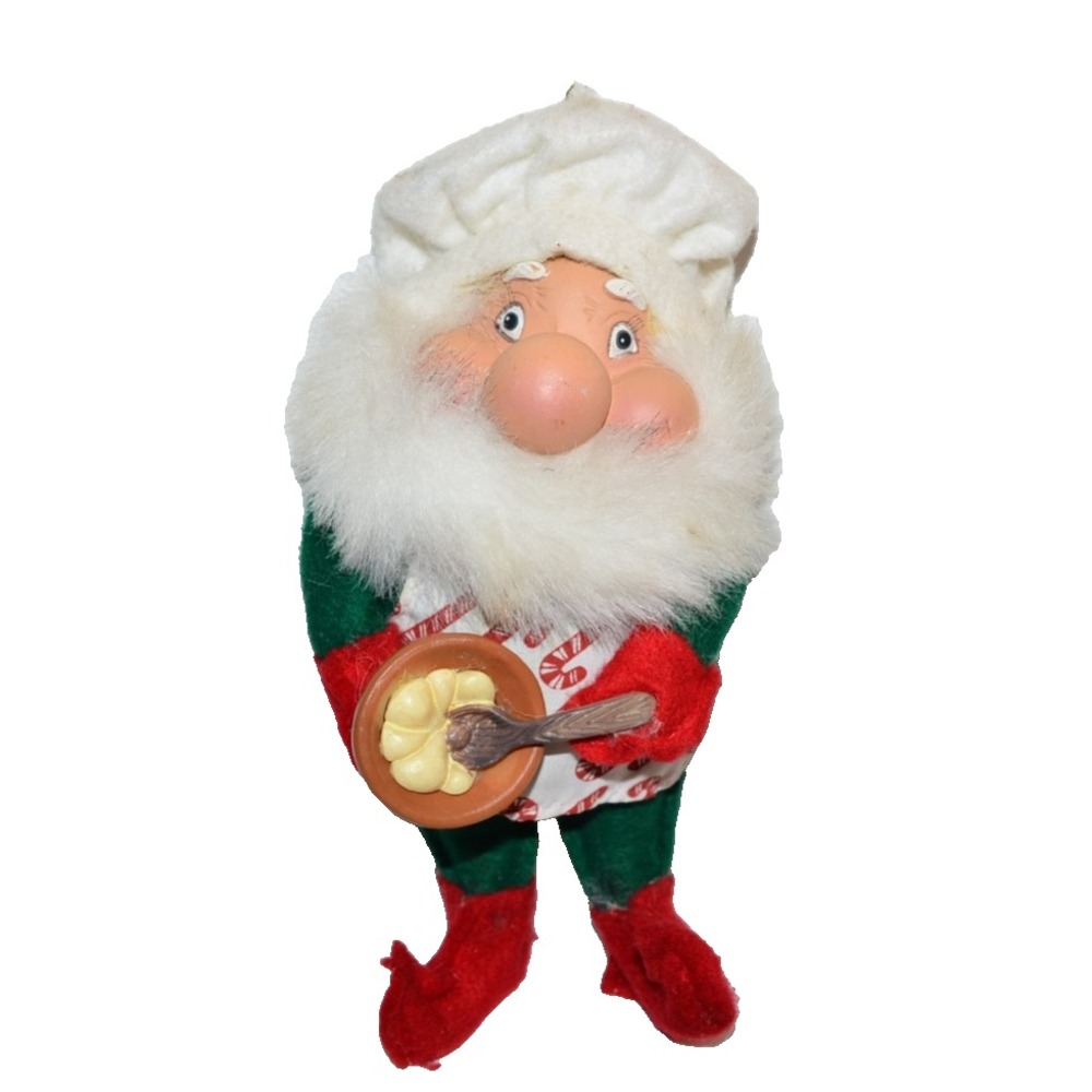 Vtg 1992 Santa's Best Chef  Chubby Plush Santakins Christmas Decor